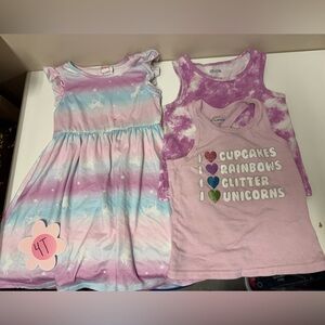 Girls' Pastel Dress and Tank Tops Set